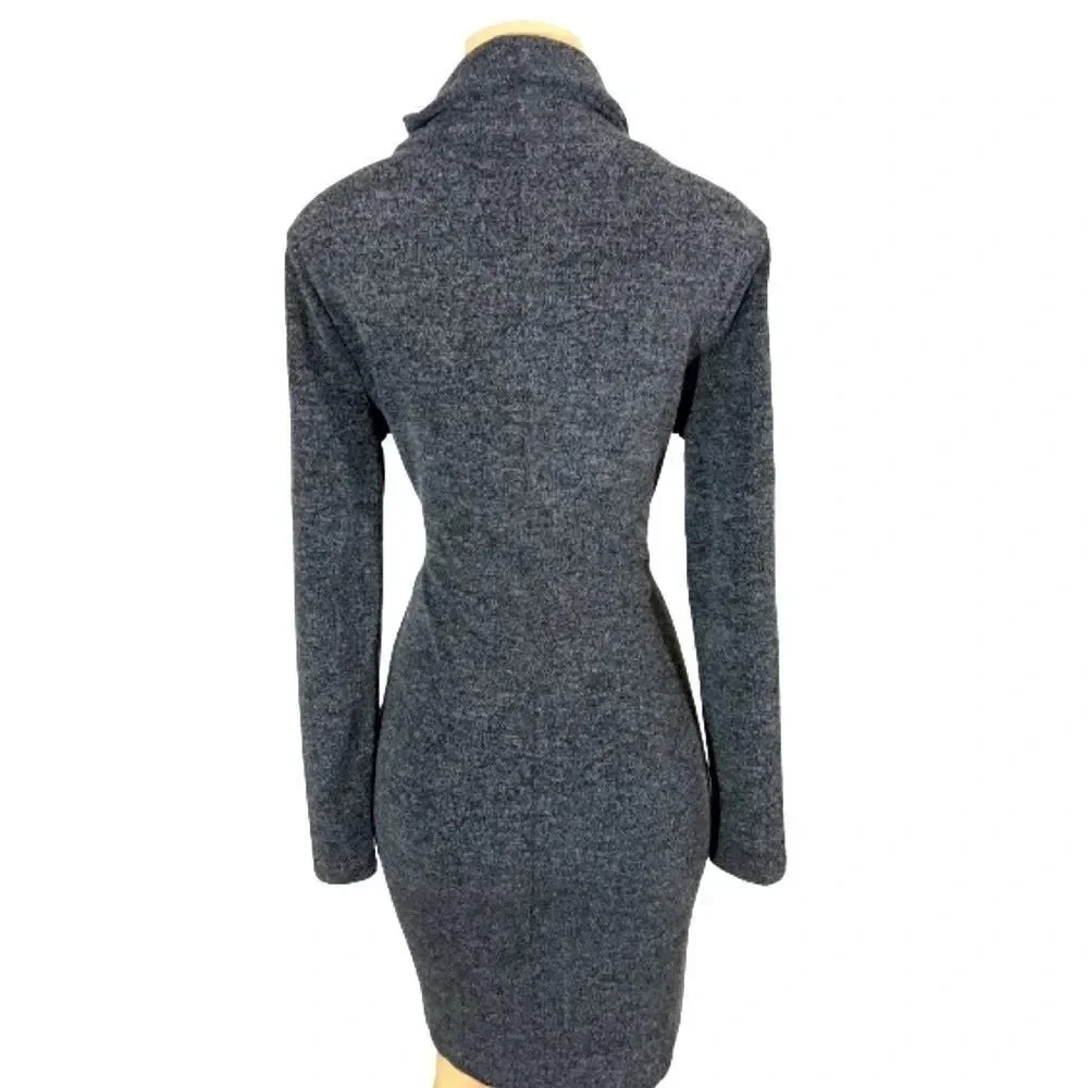 BANANA REPUBLIC GRAY COWL NECK TUNIC DRESS LONG SLEEVE WITH STRETCH - Picture 3 of 7